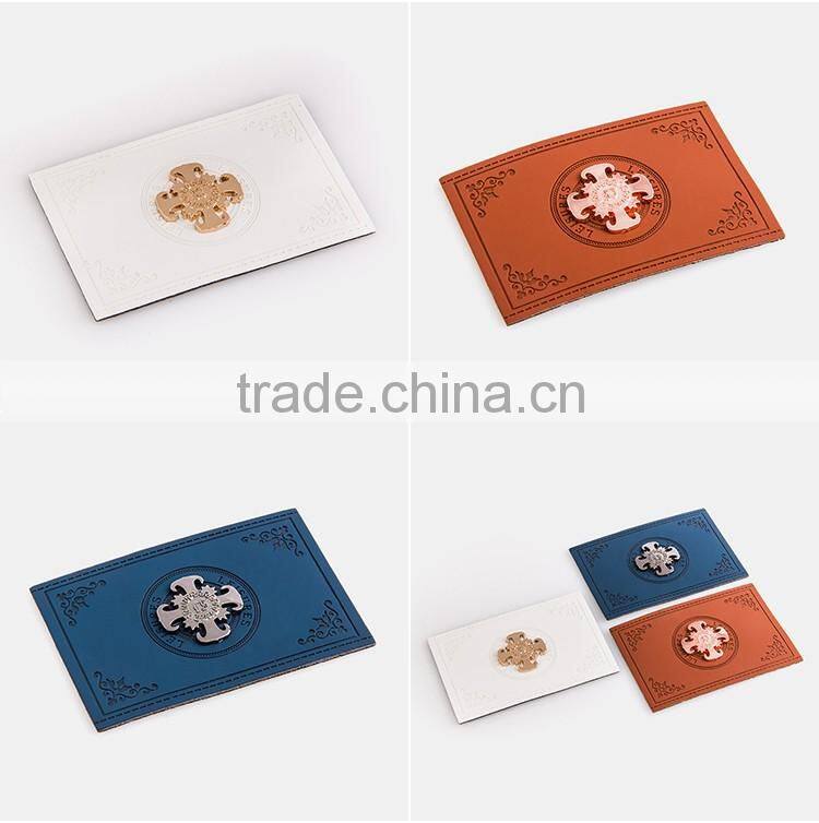 Leather label brand leather metal patch woven label