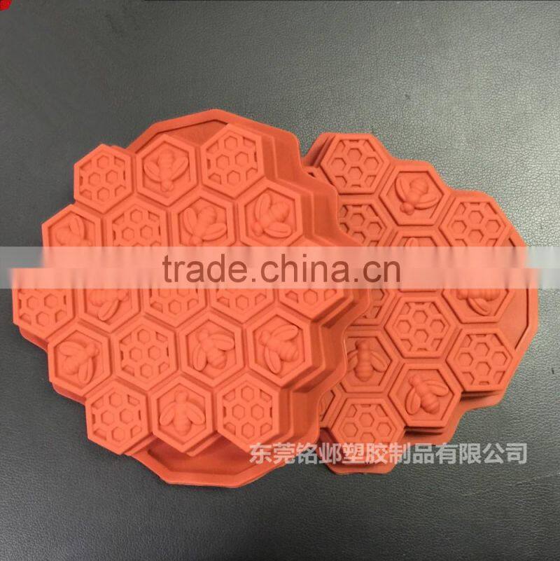 Food certification Bee Honeycomb hut re-useable Silicone cake mold muffin cupcake chocolate mold cake pan