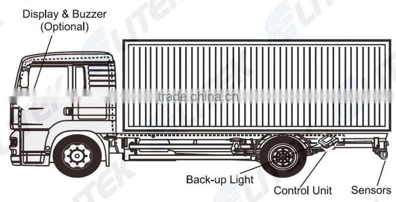DC24V LED buzzer video screen Truck Parking Sensor High,Easy Installation