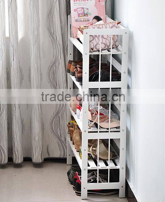 living room simple to use Multi-layer solid wood shoe rack shelf