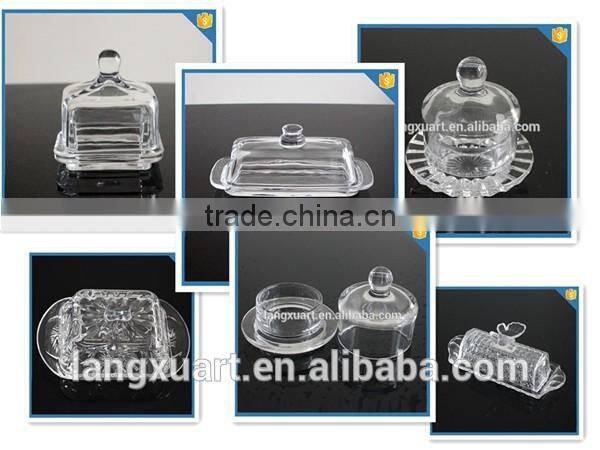 LXHY-CE0825 glss butter dish Dome Covered Butter Dish / Cheese Ball Dish