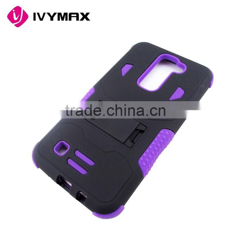 Phone case manufacture for LG k7/tribute 5/ls675 hybrid armor combo case with stents
