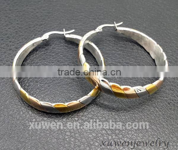 factory made twisted stainless steel turkish earrings