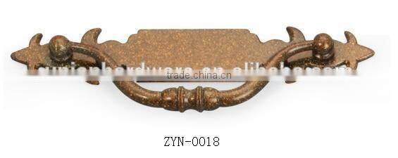 Vintage zinc alloy recessed pull handle with antique coffee