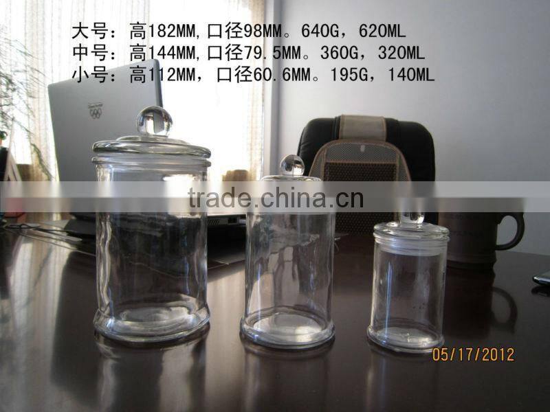 clear plain glass storage jar with glass lid