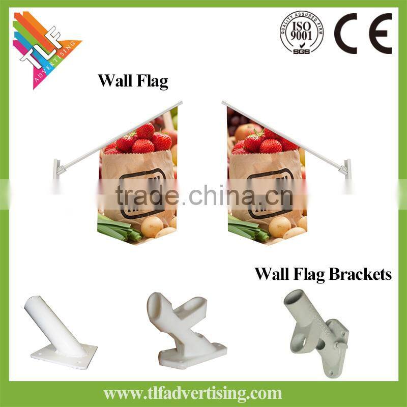 Outdoor waterproof double-sided printing wall flag pole bracket