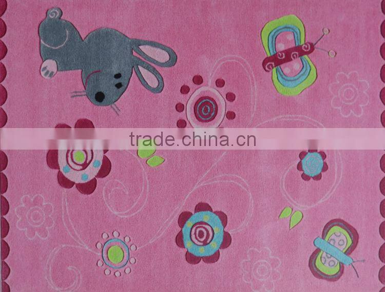 Soundproof hot pink carpet with modern pattern