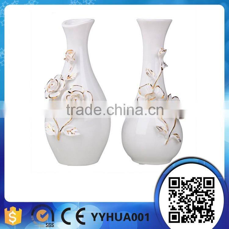 Top Sale Home Or Hotel Use White Elegant Fashionable Resin Decorative Flower Vases