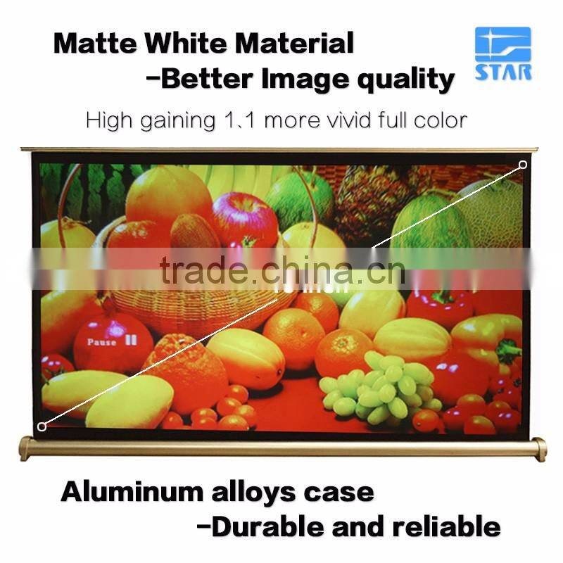 Golden Pink portable mini projector screen table roll up HD 3D screen for business presentation small team meeting 30" 40" 50"