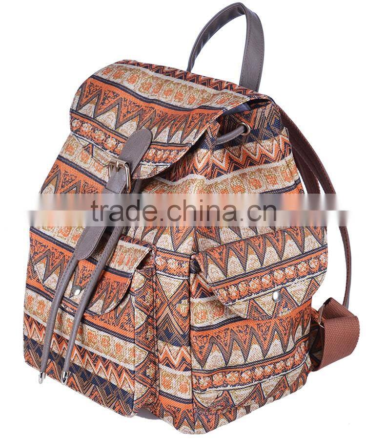 Latest special colorful ladies canvas backpack