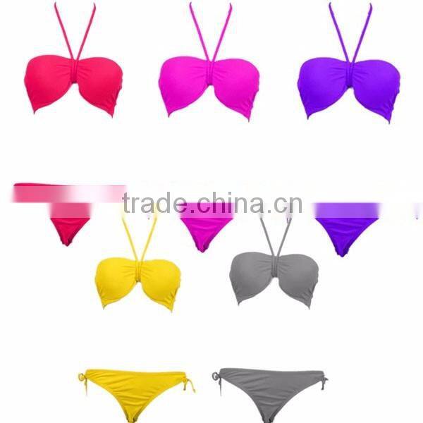 Women 2PCS Sexy Padded Swimwear Ladies Bikini Beachwear Sexy Sling Bikini
