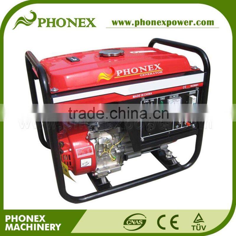 China PHONEX Portable Generators 2.5kW 6.5hp 2500W 2.5kVA Petrol Generator with Pull Start