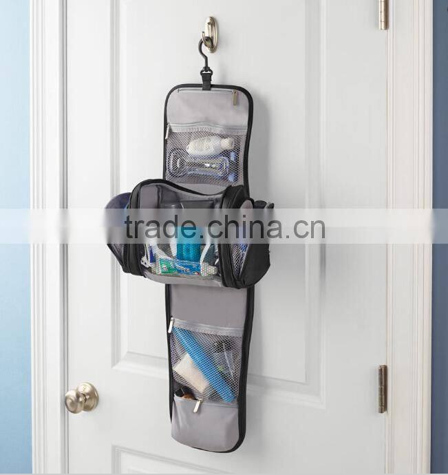 large folding 1680 denier ballistic nylon travel hanging toiletry bag