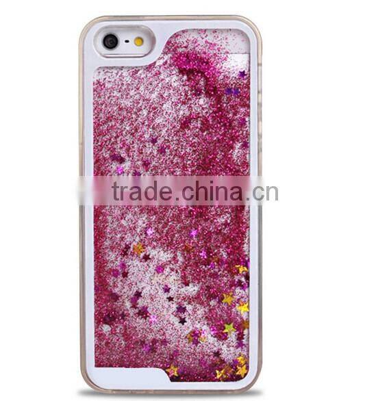 for iphone 6 heavy duty custom 3D quicksand glitter stars clear case