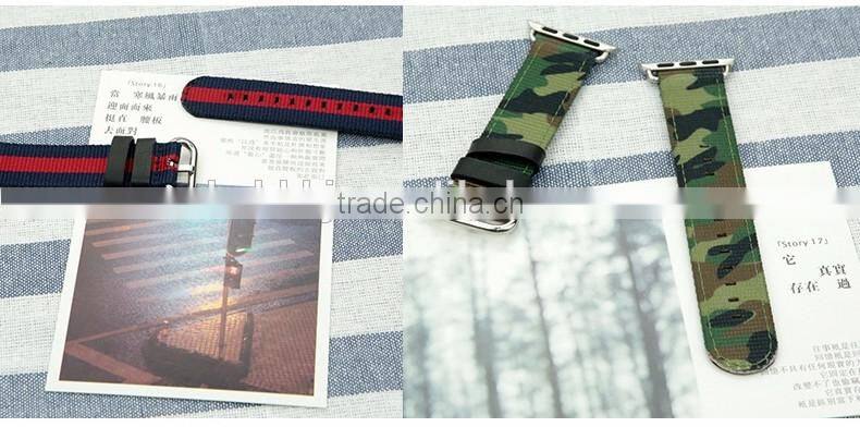 Burberry Fabric Multicolour Woven Nylon Watch Strap For iWatch 38 42 adjustable watch strap with Free adapter For Apple watch