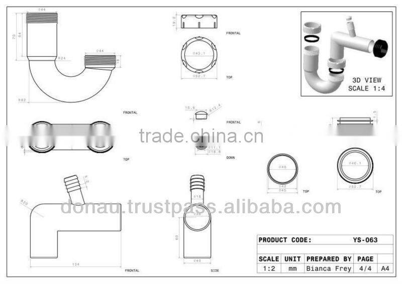 Big Head Sink Trap Space Saving Model 40-50mm (YP063)