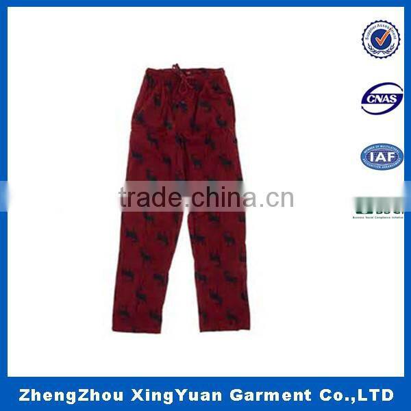 2016 new design Women Pajama Pant With 100% Cotton Flannel Printed Lounge Pants