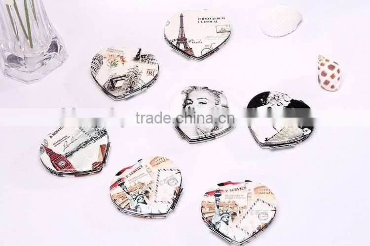 heart shape pocket mirror metal gift