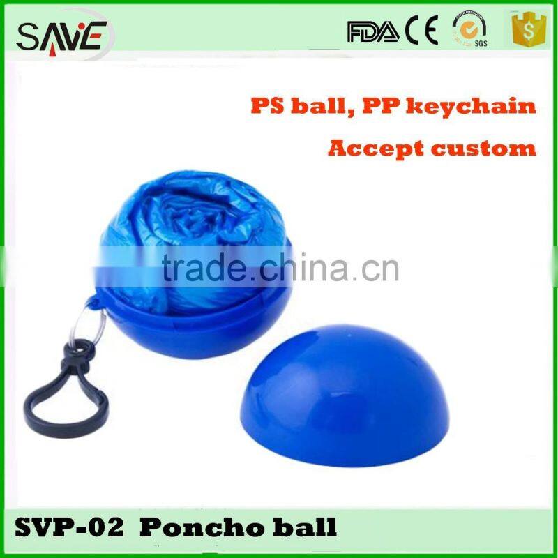 China supprier promotional gift water proof raincoat disposable poncho ball