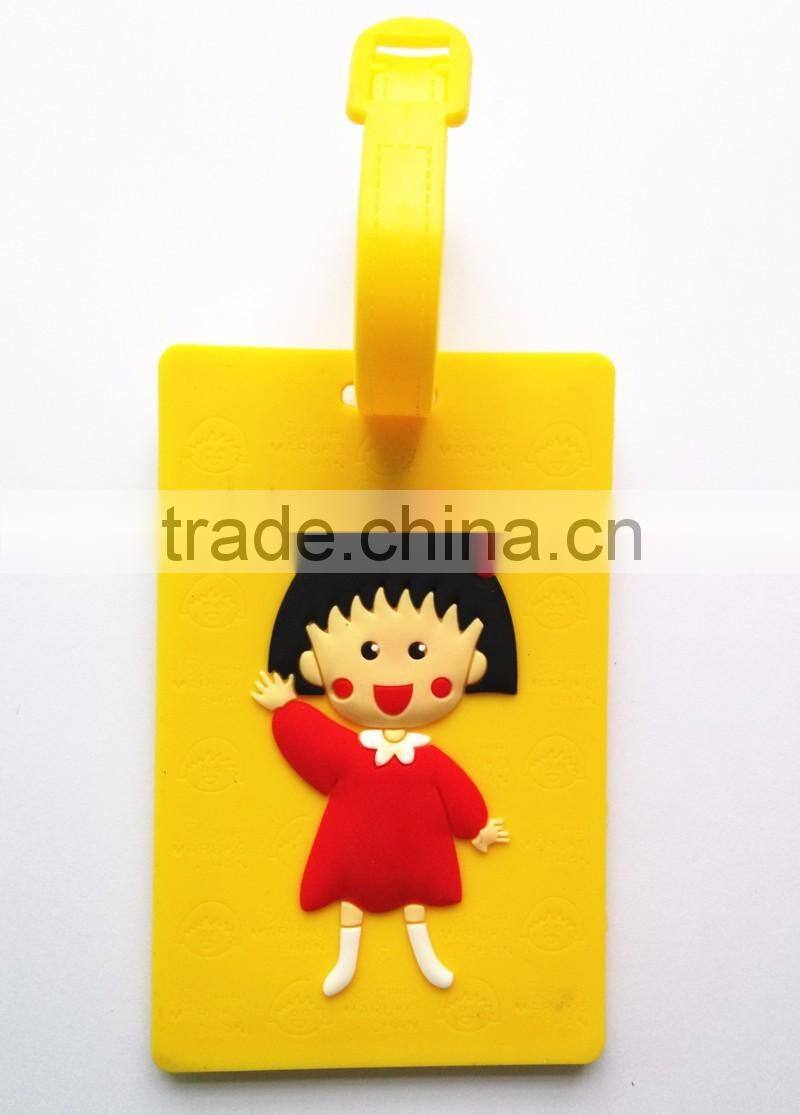 Shape Travel Animation Soft PVC Bag Tag Cute Cartoon Luggage Tags Rubber