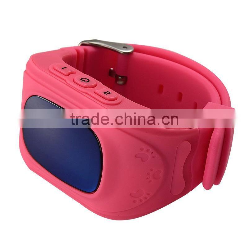 New products for 2016 waterproof wrist watch gps tracking device for kids Q50 with two way communication