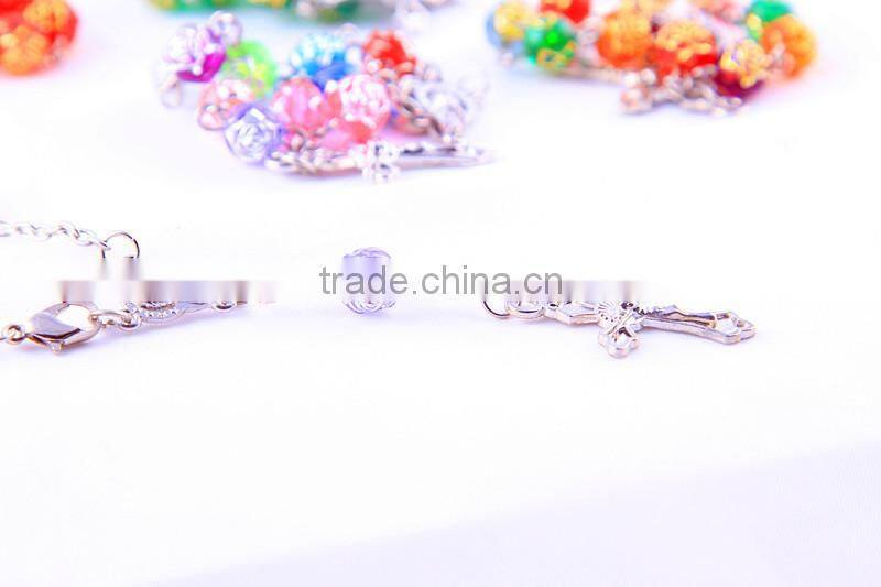 multicolor handmade rosary bracelet
