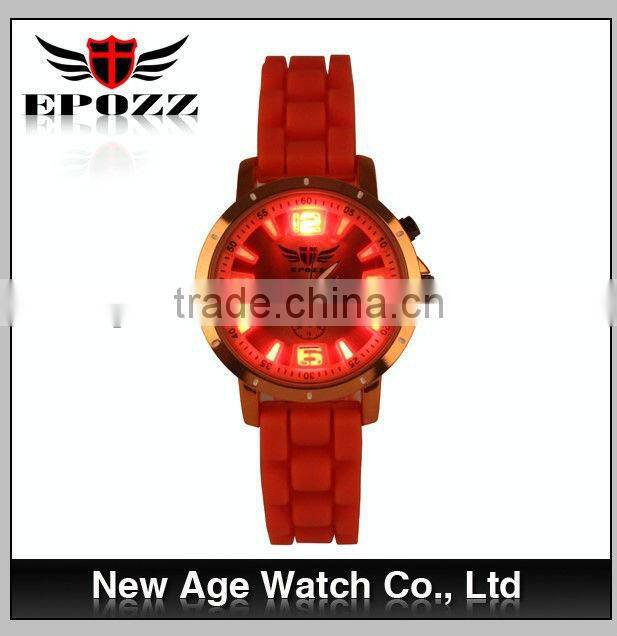 Hot selling flah light slicone watch watch for promotion gift silicone strap gift kid's watches