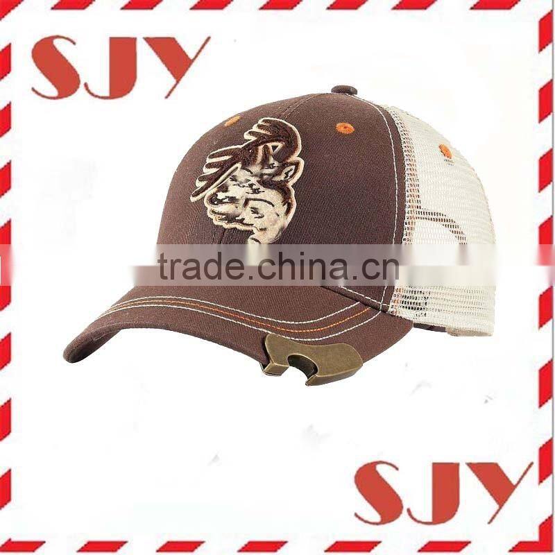Custom baseball cap with bottle opener