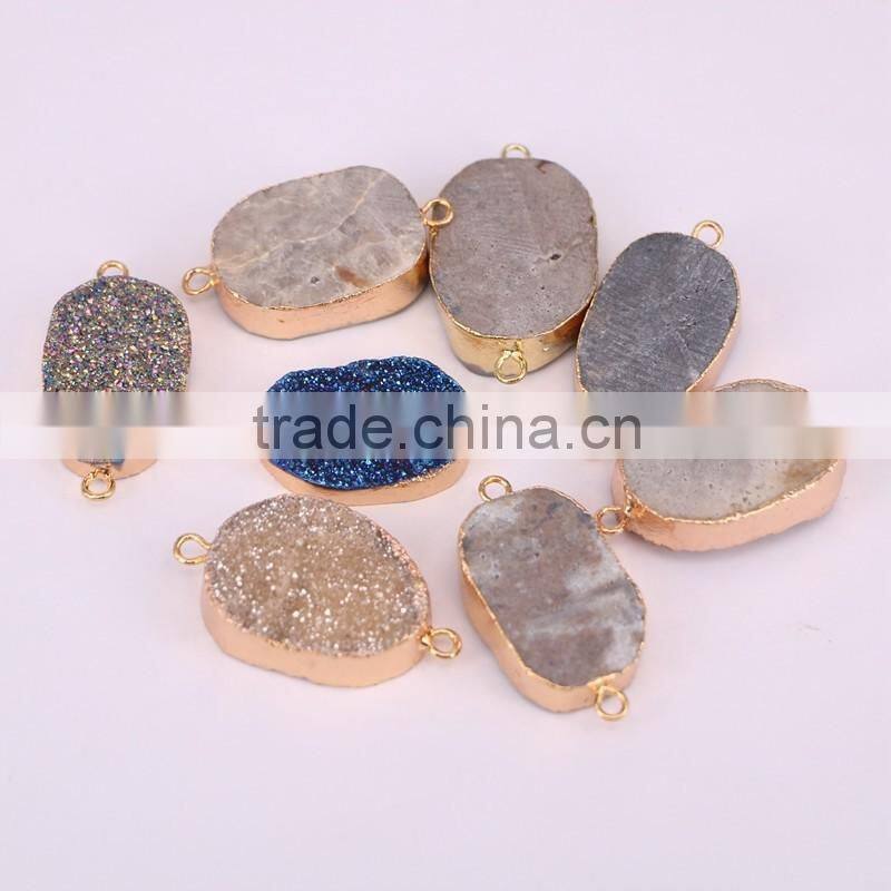 Square shape Black / Purple Quartz Druzy Stone Beads, Square shape Drusy Gem stone Beads, Druzy Beads For Jewelry Making