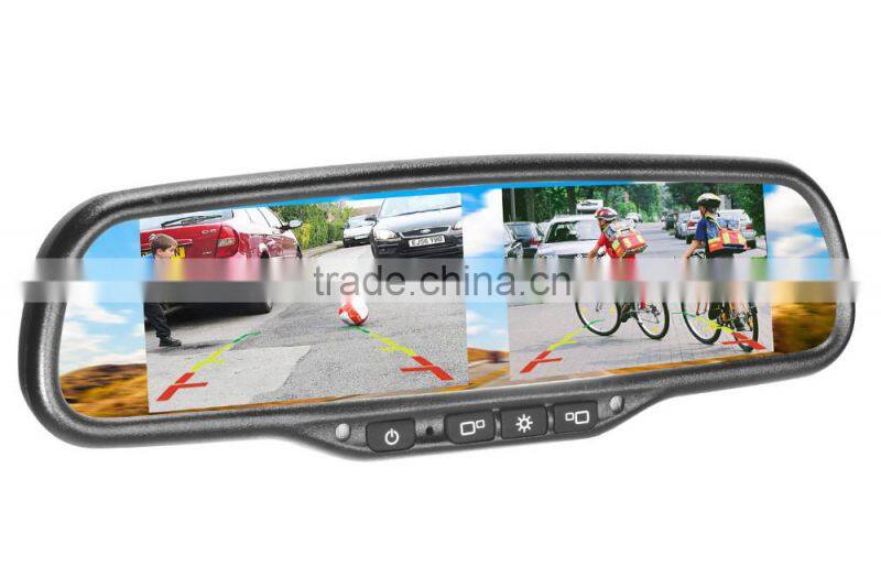 Dual 4.3'' LCD Display Car Rearview Mirror with Reverse Camera
