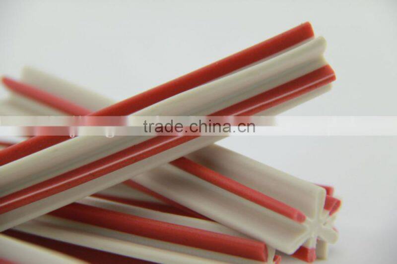 fish larva (two-tone straight hexagonal natural dog chews)