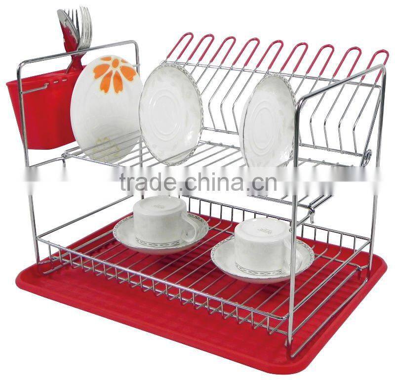 folding dish rack with tray