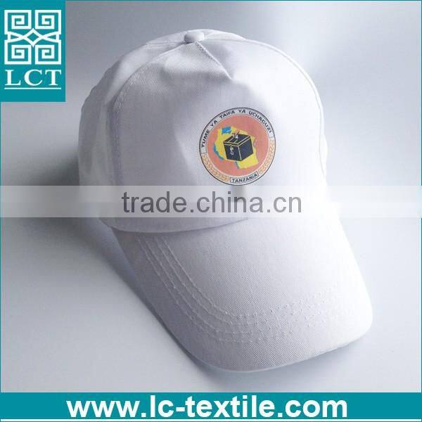 heat transfer print made in china cotton polyester political white cheap cap