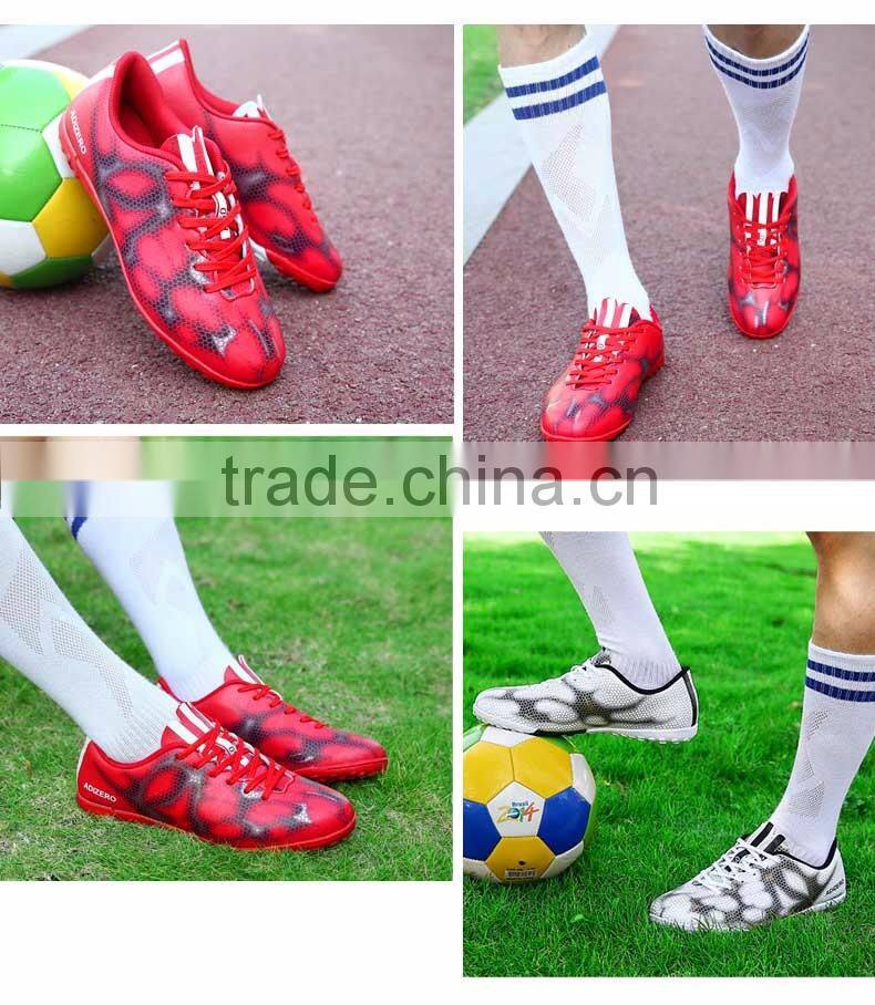 2016 latest high quality breathable PU + Rubber materials indoor men soccer shoes