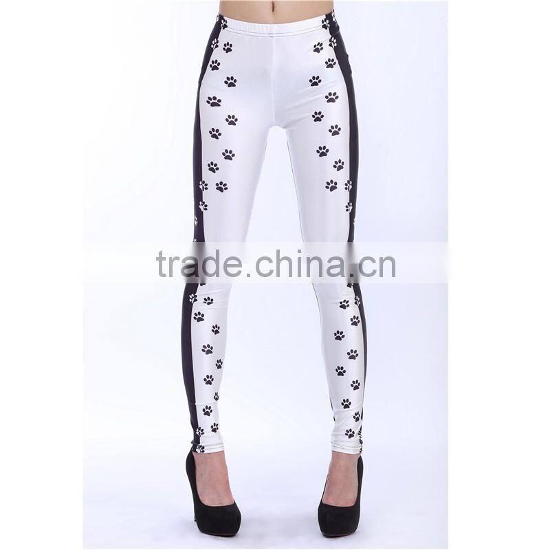 Spotted Dog Sport Legins Elastic Knitted Fitness Women Leggins Pant