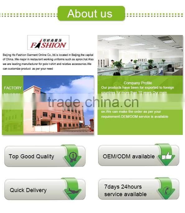 customized with good quality double breasted cotton/polyester top chef uniform