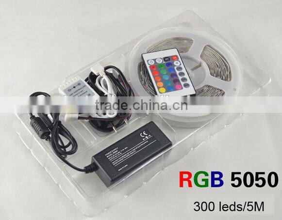 300led/roll 60LEDs/m RGB 5050 flexible waterproof rgb led strip 24v