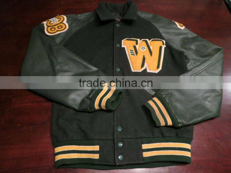 American Baseball Jackets, varsity jackets wool with leather