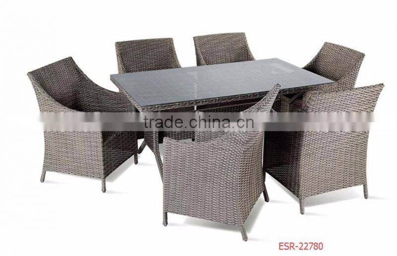 Glass Top Rattan Dining Sets