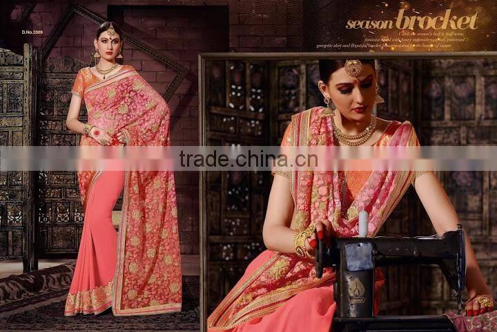 Sea Green Georgette On Net Lehenga Saree