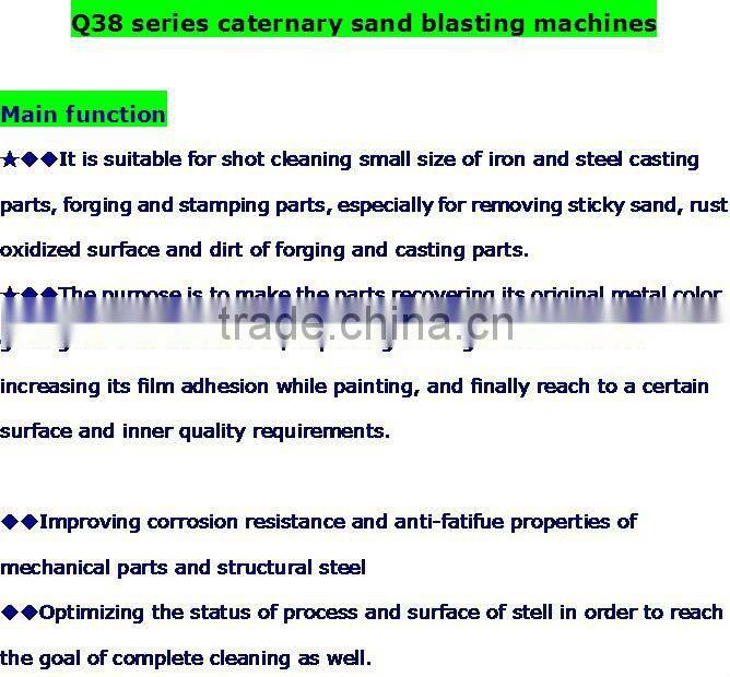 Q38 chain shot blast machine/rust stain remover/shot blasting machine for cleaning anchor chain/rust remover machine/
