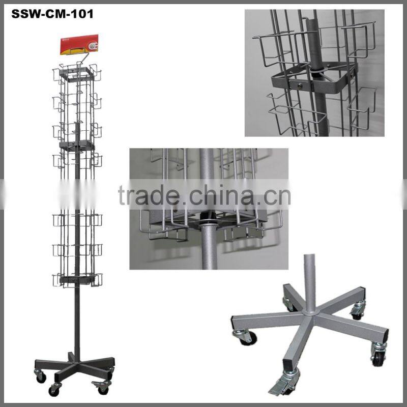 SSW-CM-101 Wholesale Rotating Display Stand with Casters