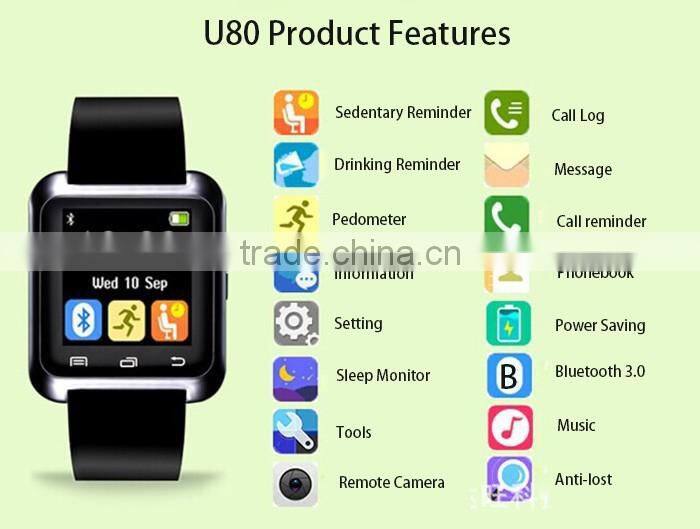 Hot U80/A1/U8/DZ09/GT08 Bluetooth Smart Watch Sport for Android Phone Smartwatch