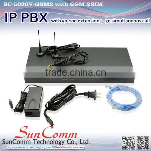 SC-5030V-GSM2 USB Port for expanded storage or 3G network connectivity IP PBX with GSM 2 SIM