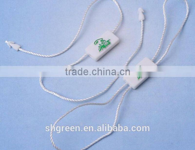 Plastic double sides embossed logo string seal tag