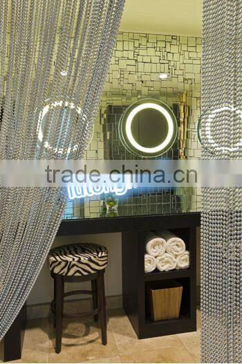 Decorative metal beaded curtains for bar or restaurant as a space divider