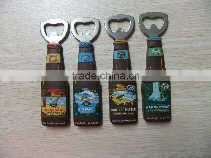 rubber plastic red bottle opener with colorful