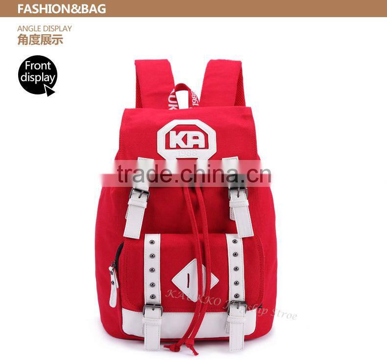 Canvas Drawstring Backpack Computer Satchel Bag Bookbag Canvas And Leather Backpack Stylish Travel Backpack Bag Multi-Colors