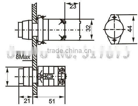 r2 or 3 position key switch , rotary switch, KD39A-11Y/2 NO+NC