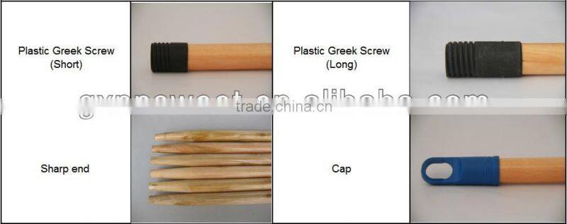 Metal screw natural broom stick
